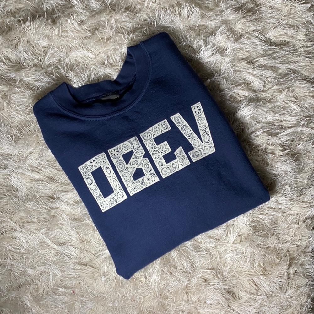 Navy Blue Obey Pullover
